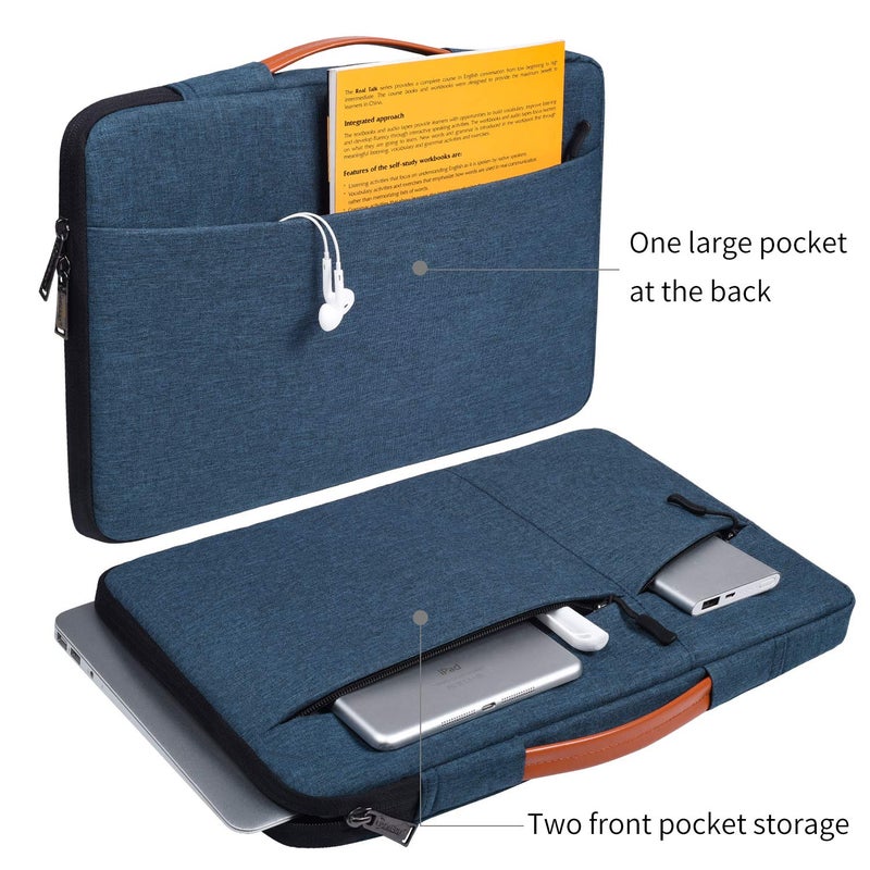CaseBuy 17.3 inch Laptop Briefcase Bag for HP Pavilion 17 Inch, Envy 17, PROBOOK 17, Dell G7 17.3, Dell Inspiron 17, ASUS VivoBook 17, Acer Aspire 17.3-in Computer Sleeve Case, Navy Blue - Image 4